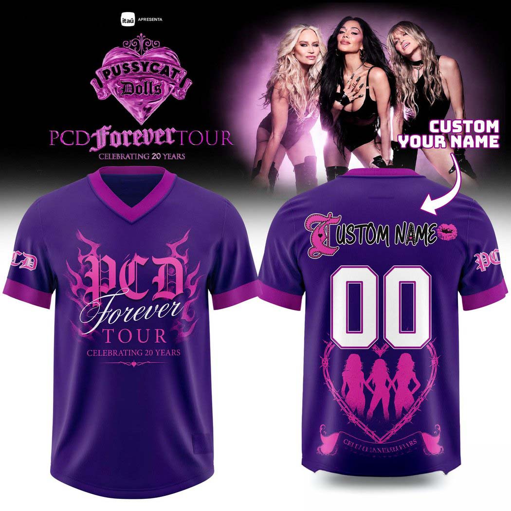The Pussycat Dolls PCD Forever Tour Purple Personalized Football Jersey 1 - Unicasport The Pussycat Dolls PCD Forever Tour Purple Personalized Football Jersey