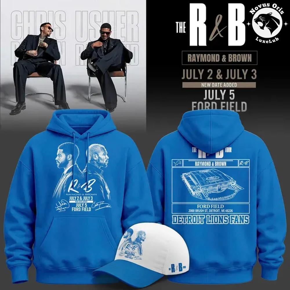 The R&B Tour x Detroit Lions Usher Raymond & Chris Brown Hoodie
