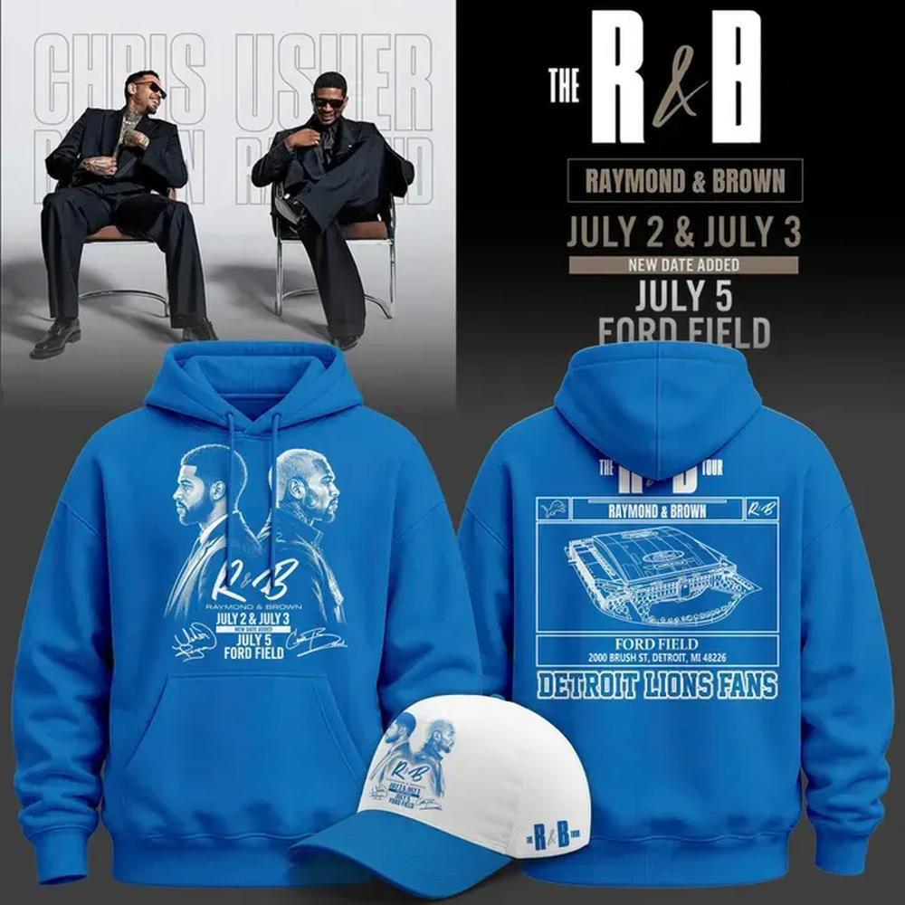 The RB Tour x Detroit Lions Usher Raymond Chris Brown Hoodie