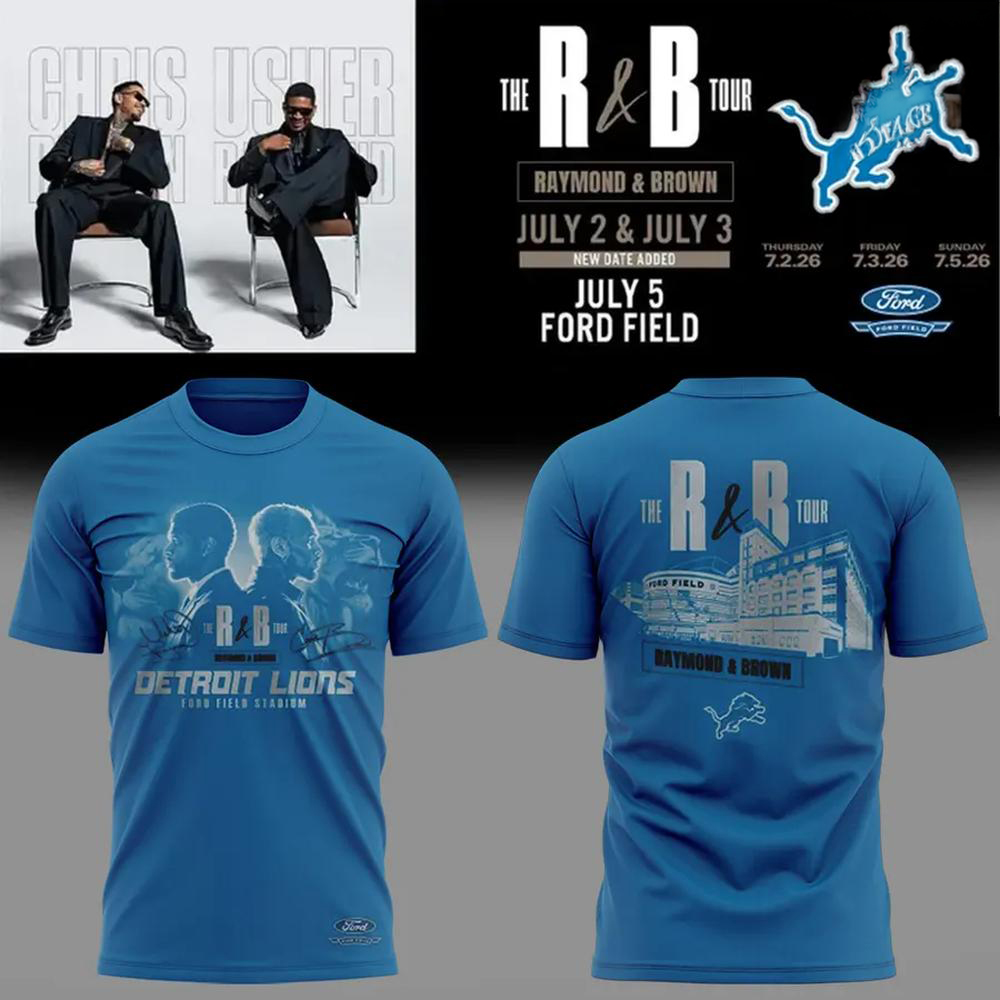 The RB Tour x Detroit Lions Usher Raymond Chris Brown TShirt