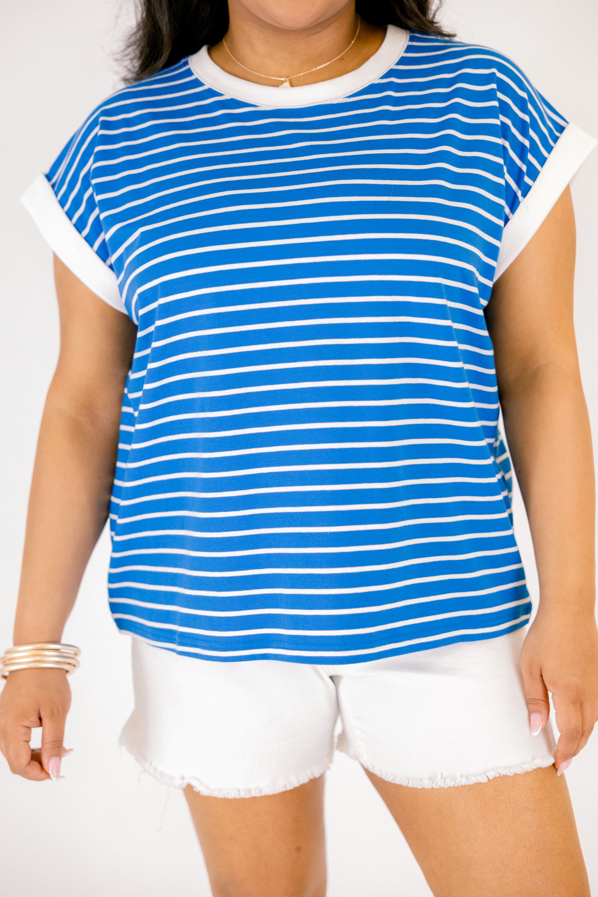 The Savannah Stroll Striped Tee, Ocean Blue 5 The Savannah Stroll Striped Tee, Ocean Blue - Image 5