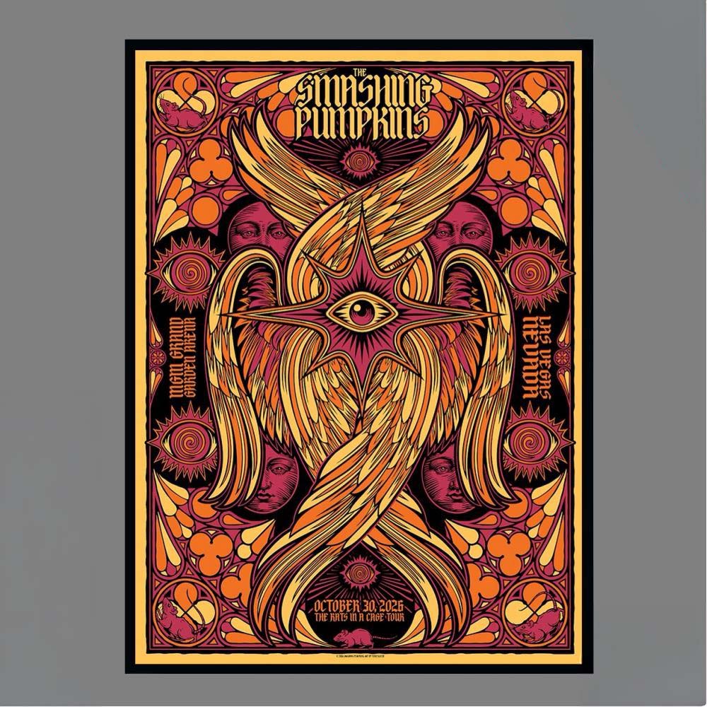 The Smashing Pumpkins MGM Grand Garden Arena Las Vegas NV October 30 2026 The Rats In A Cage Tour Art By Todd Slater Wall Art Print Poster