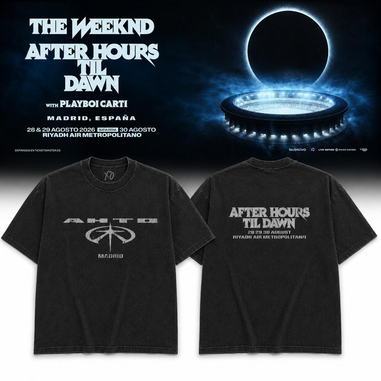 The Weeknd Madrid Aug 28-30 2026 Merch Shirt