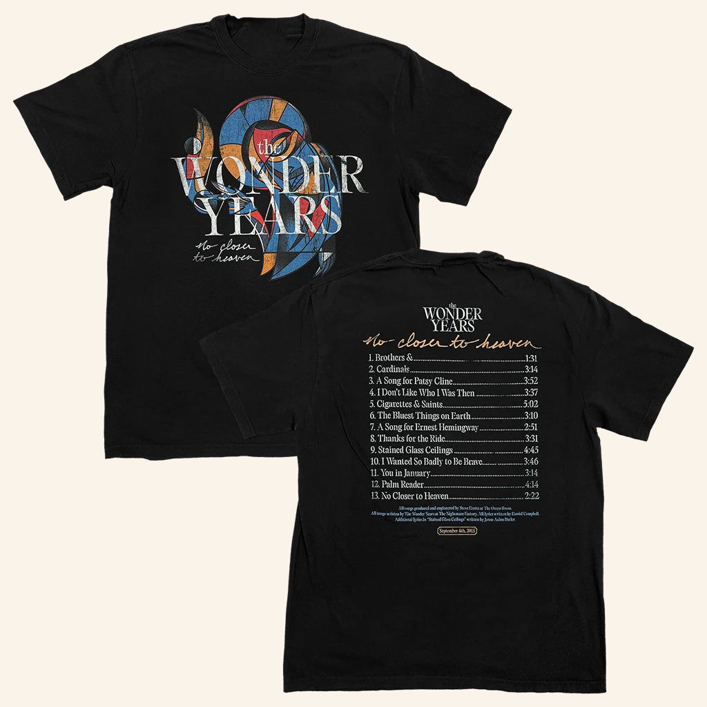 The Wonder Years Merch The Wonder Years No Closer To Heaven Tracklist Shirt Gifts For Him