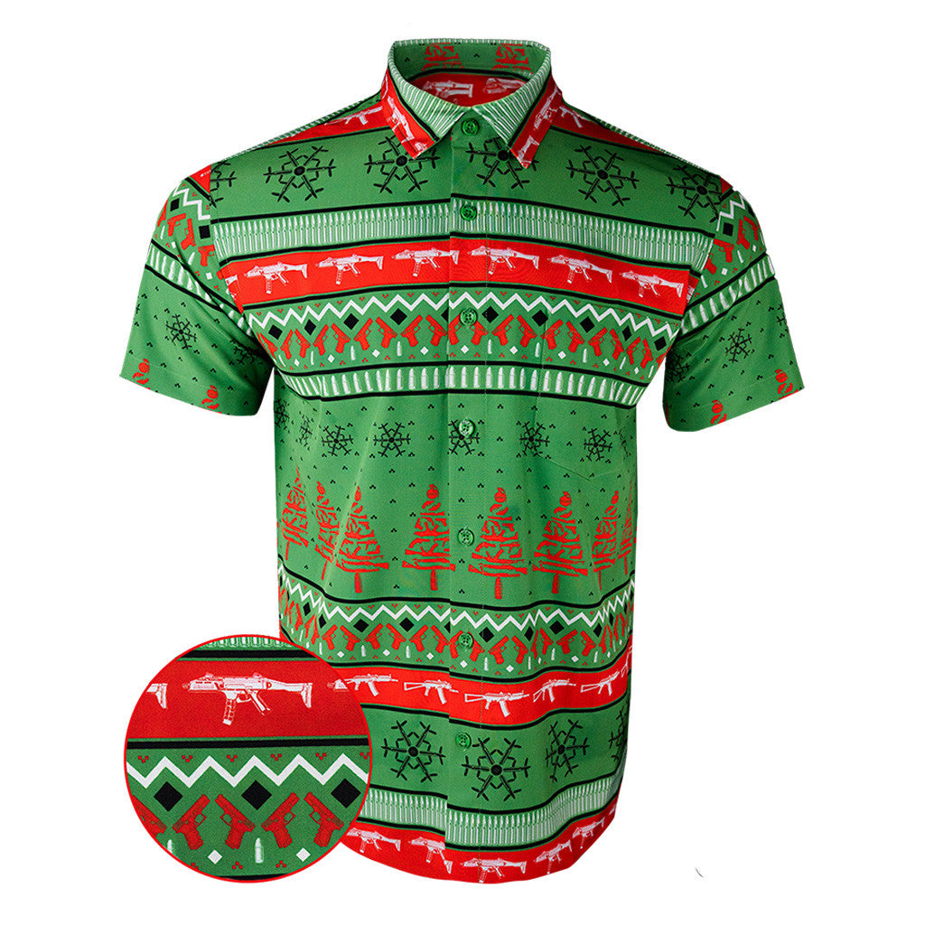 The Workshop Green Button Down Shirt Tactical Hawaiian Shirt Pro Gun Rights Merch Gifts For Dad