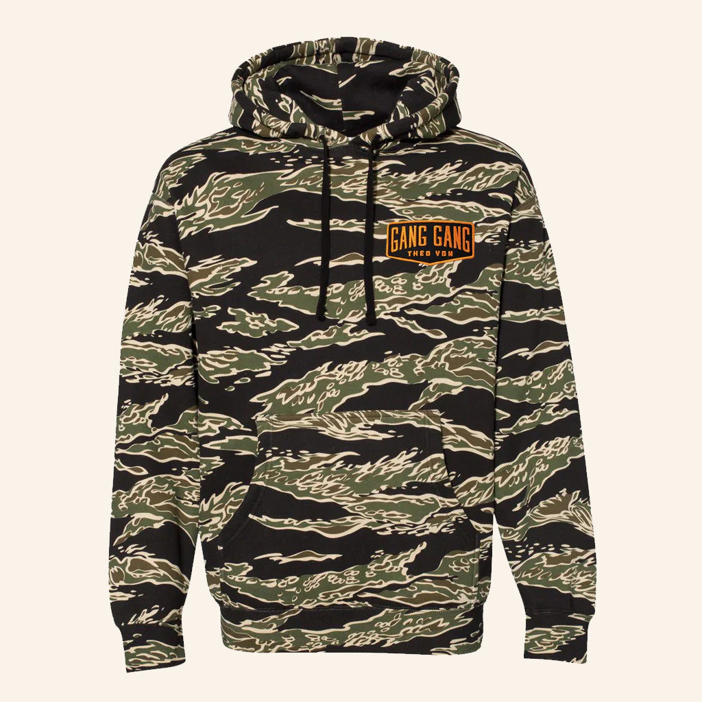 Theo Von Merch Gang Gang Tiger Camo Hoodie Christmas Gifts For Boyfriend