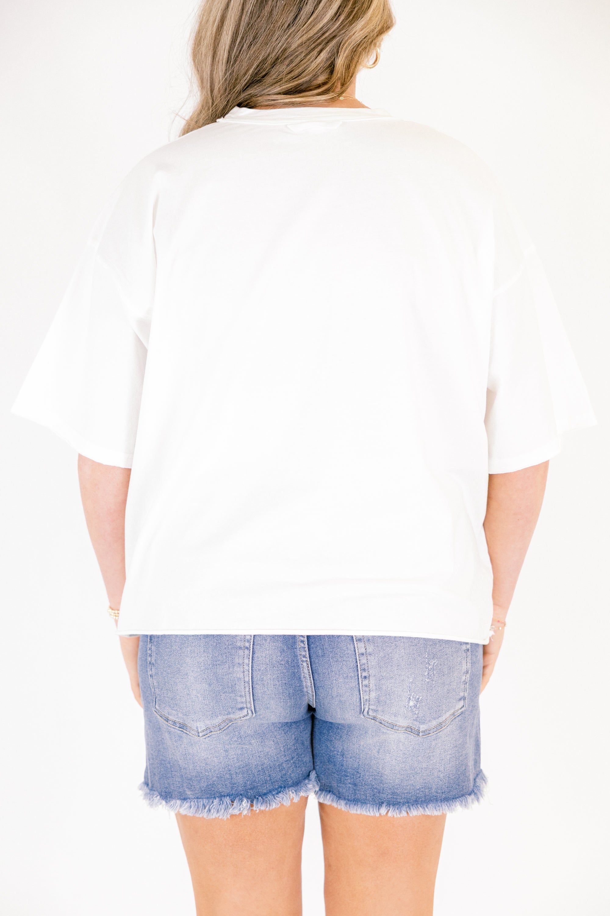 Think Happy Be Happy Vintage Wash Tee, White 5 Think Happy Be Happy Vintage Wash Tee, White - Image 5