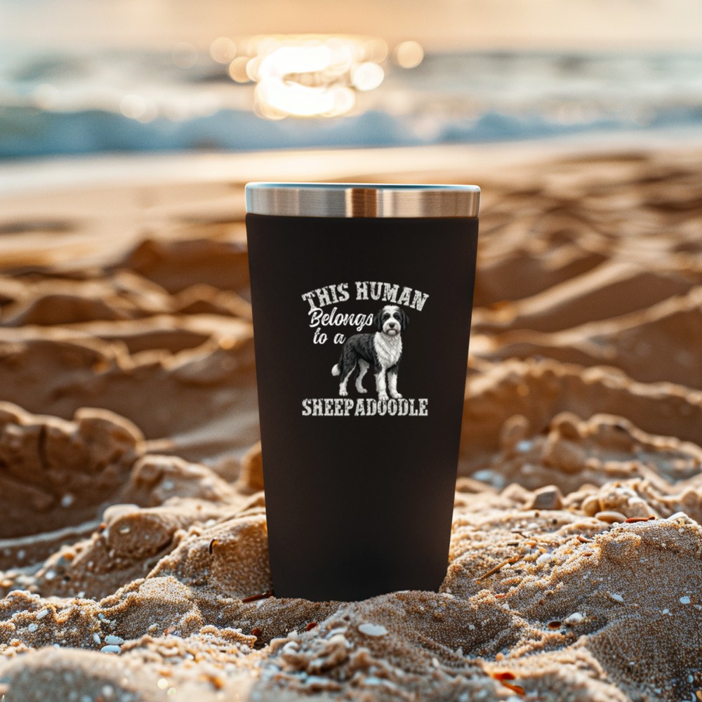 This Human Belongs To Sheepadoodle Owner Sheepadoodle Lover Tumbler