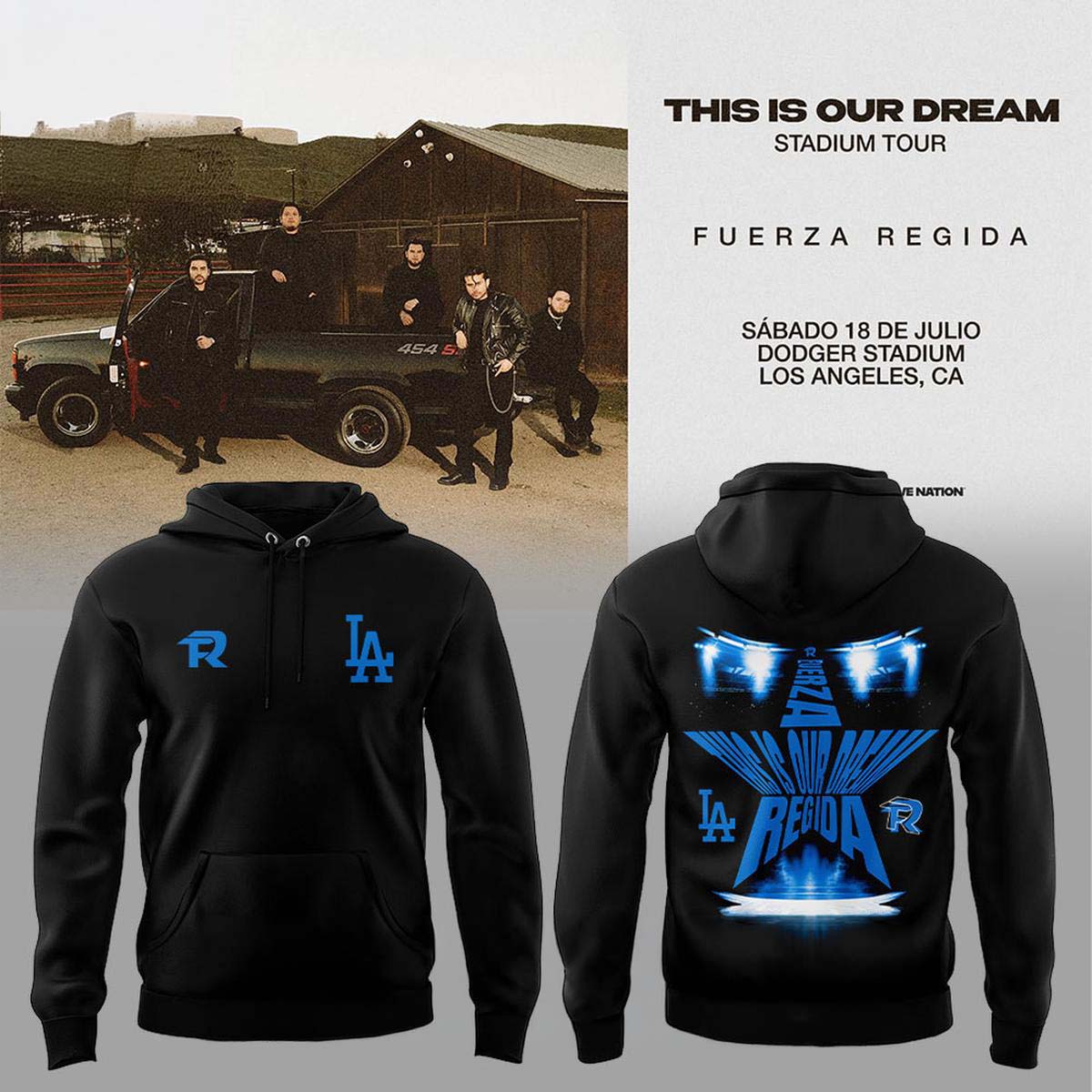 Fuerza Regida Los Angeles Dodger Stadium 2026 Concert Hoodie - This Is Our Dream Tour Gift Idea for Fans
