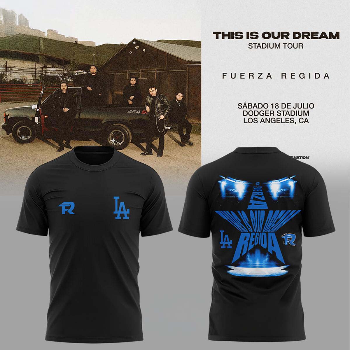 Fuerza Regida This Is Our Dream 2026 Concert T-Shirt Dodger Stadium Los Angeles Gift for Fans