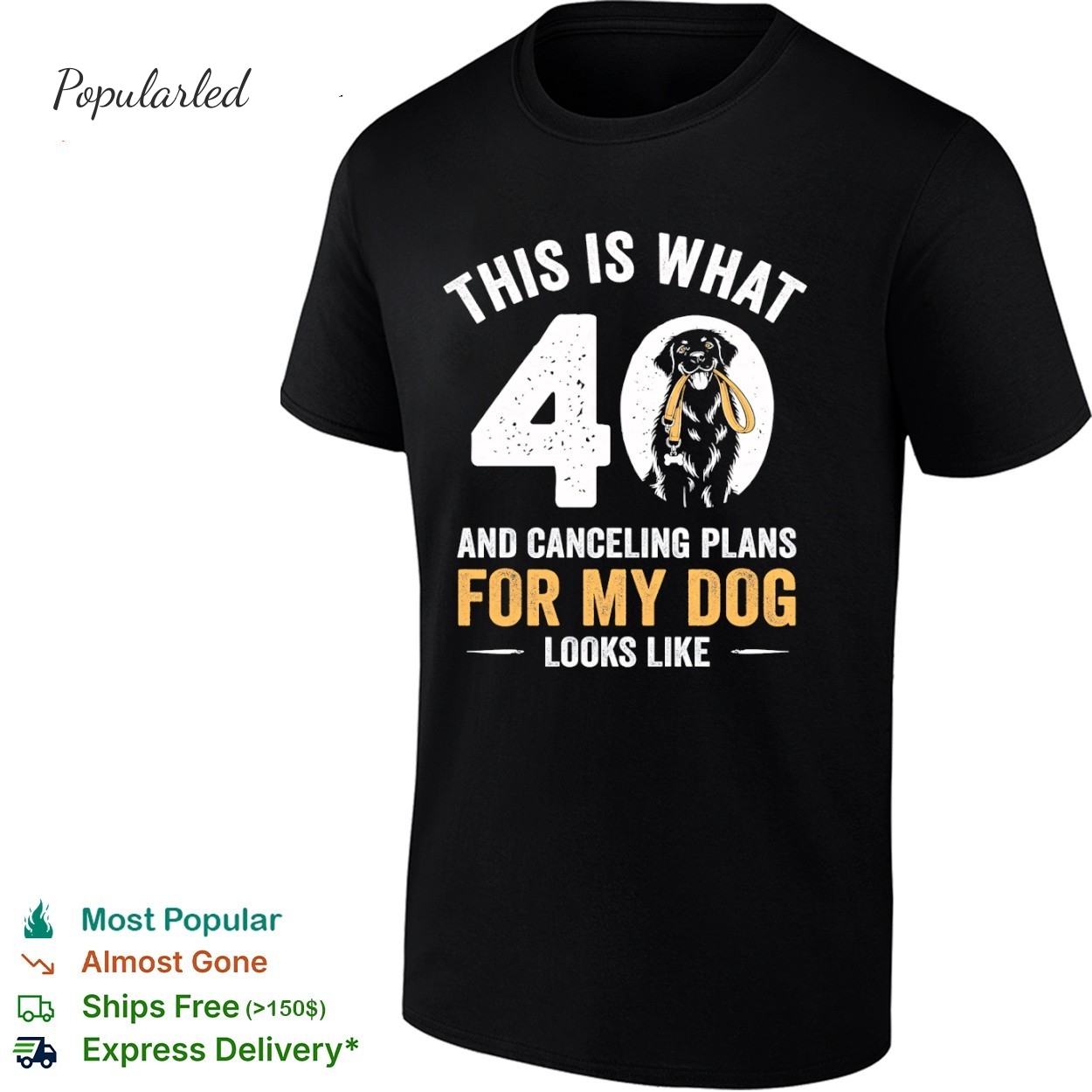 This is what 40th Birthday 40 Years Old and canceling plans for my dog looks like shirt