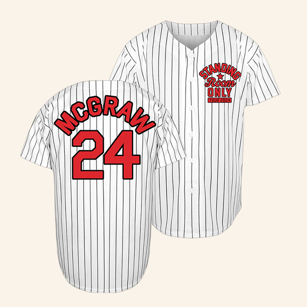 Tim Mcgraw Merch Standing Room Only Tour 2024 Baseball Jersey Gifts For Music Lovers