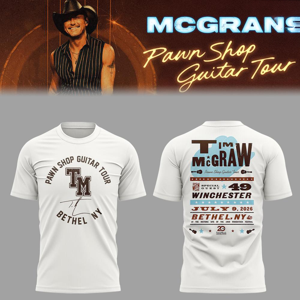 Tim McGraw Pawn Shop Guitar Tour 2026 Bethel NY Concert TShirt