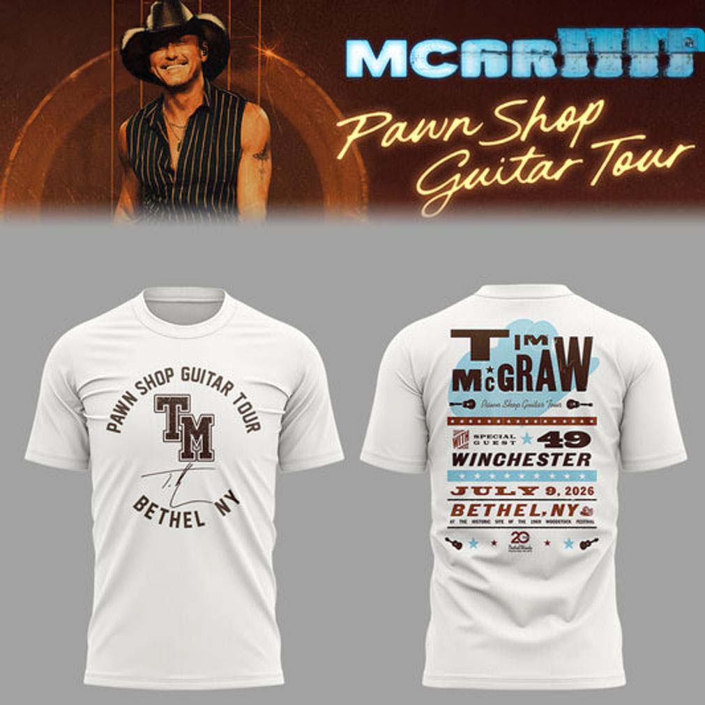Tim McGraw White Guitar Tour 2026 Graphic T Shirt