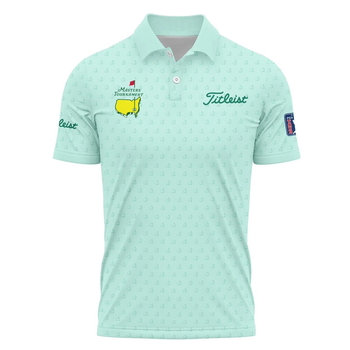 Titleist Golf Polo Shirt – Masters Tournament Augusta Icons Green All Over Print