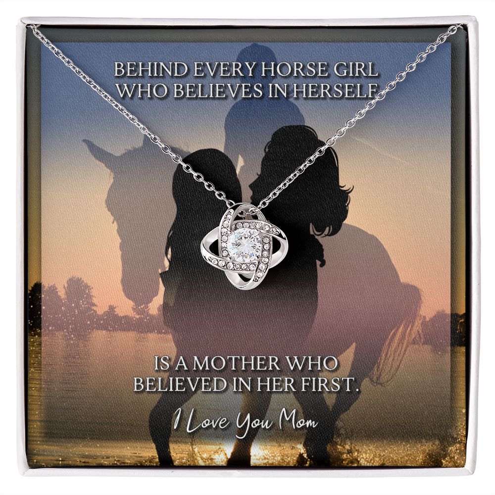 To Mom Behind Every Horse Girl Love Knot Necklace 1 To Mom Behind Every Horse Girl Love Knot Necklace