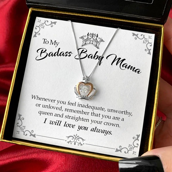 To My Badass Baby Mama Crown Pendant Necklace Mothers Day Jewelry Gift Ideas 1 1 To My Badass Baby Mama Crown Pendant Necklace Mothers Day Jewelry Gift Ideas 1