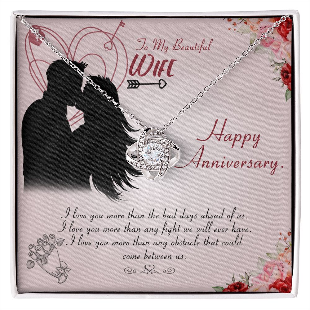 To My Beautiful Wife Happy Anniversary Love Knot Necklace 1 To My Beautiful Wife Happy Anniversary Love Knot Necklace