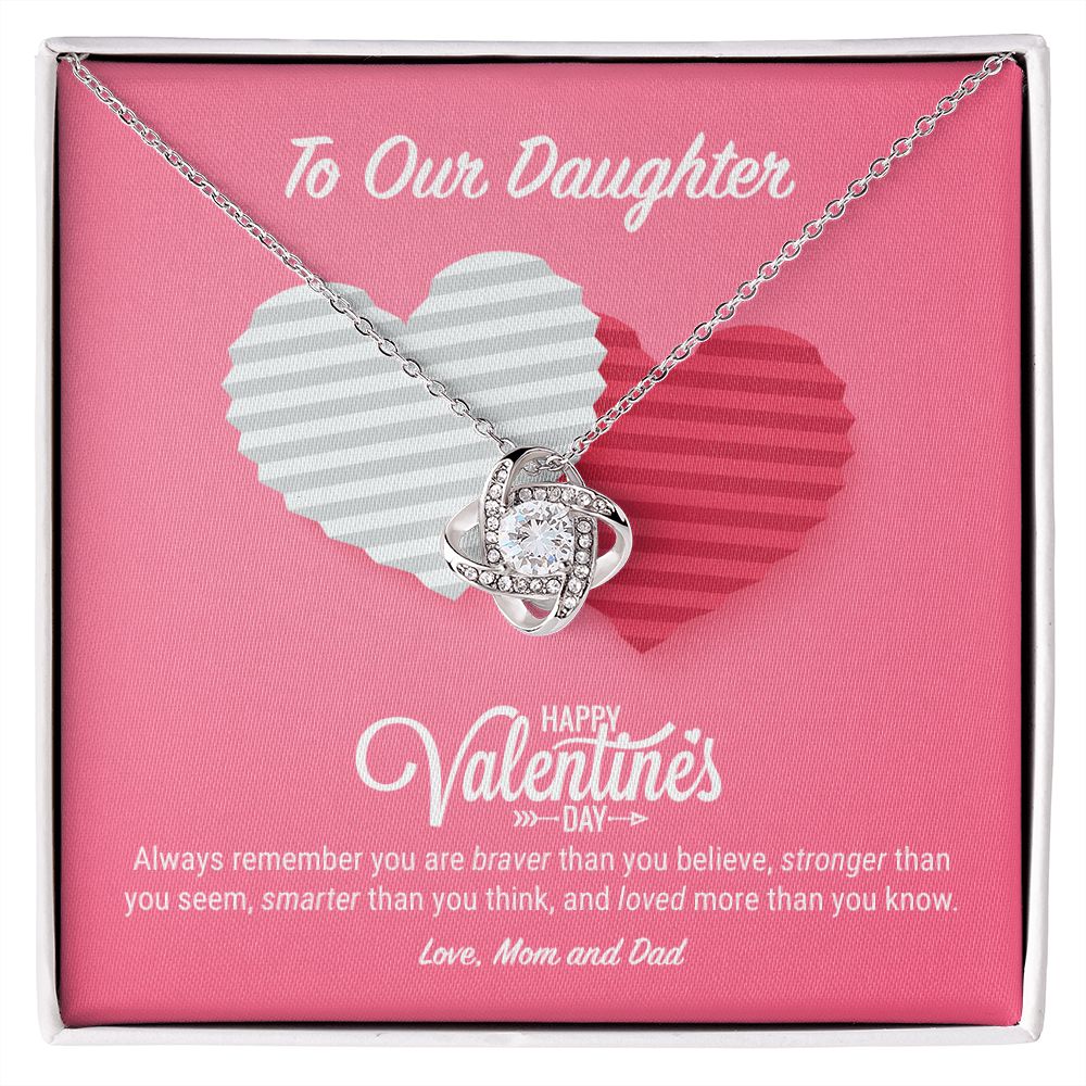 To Our Daughter Valentines Day Love Knot Necklace 1 To Our Daughter Valentines Day Love Knot Necklace