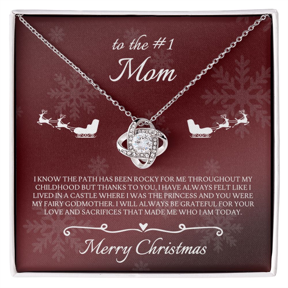 To The 1 Mom Merry Christmas From Daughter Love Knot Necklace 1 To The 1 Mom Merry Christmas From Daughter Love Knot Necklace