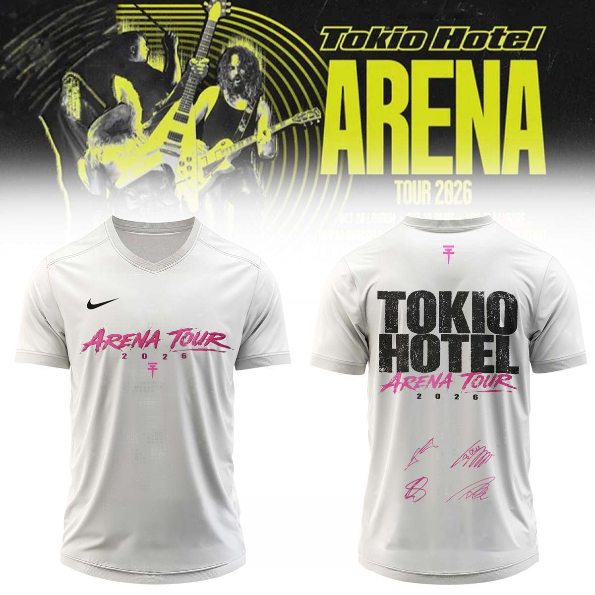 Tokio Hotel Arena Tour 2026 Football Jersey 2 - Unicasport Tokio Hotel Arena Tour 2026 Football Jersey