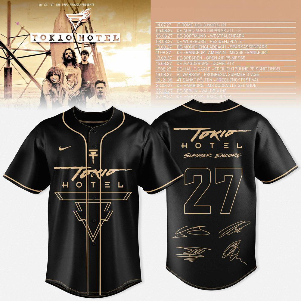 Tokio Hotel Summer Encore Tour 2027 Number 27 Graphic Baseball Jersey 1 - Unicasport Tokio Hotel Summer Encore Tour 2027 Number 27 Graphic Baseball Jersey
