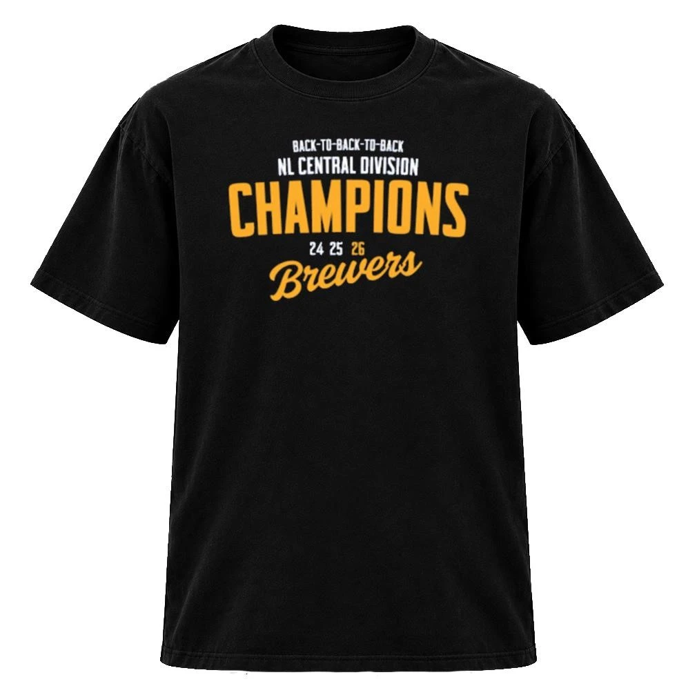 Top BacktoBack NL Central Division Champions 24 25 26 Brewers TShirt