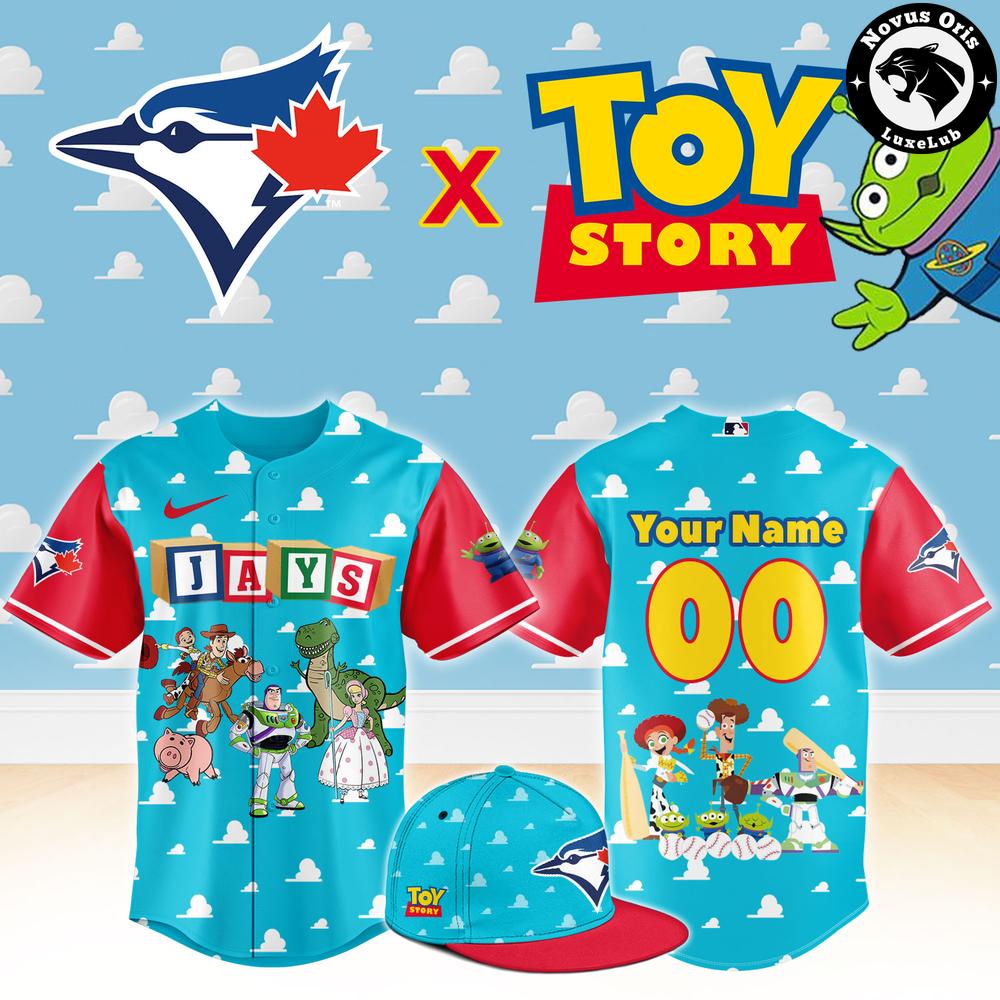 Toronto Blue Jays x Toy Story Night Woody Buzz Lightyear Custom Baseball Jersey 1 - Unicasport Toronto Blue Jays x Toy Story Night Woody Buzz Lightyear Custom Baseball Jersey