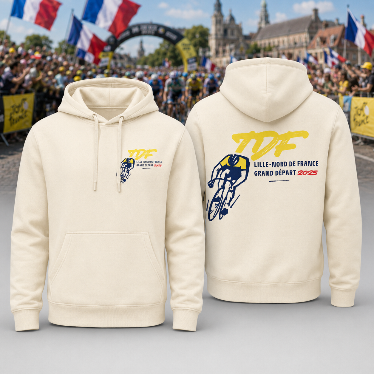 Tour de France Grand Depart 2025 Lille Nord France Cycling Hoodie Fan Apparel