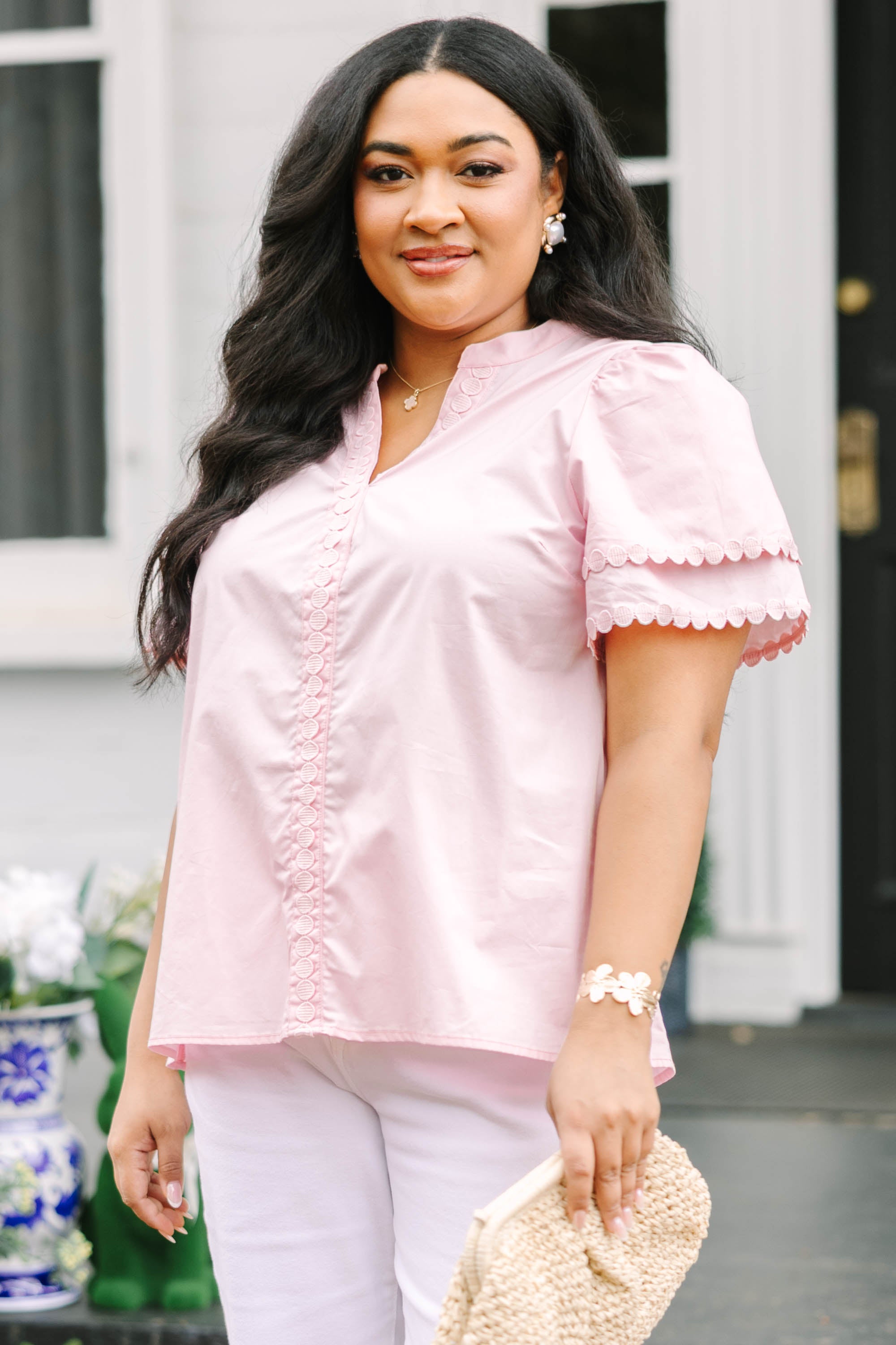Treading Lightly Top, Baby Pink