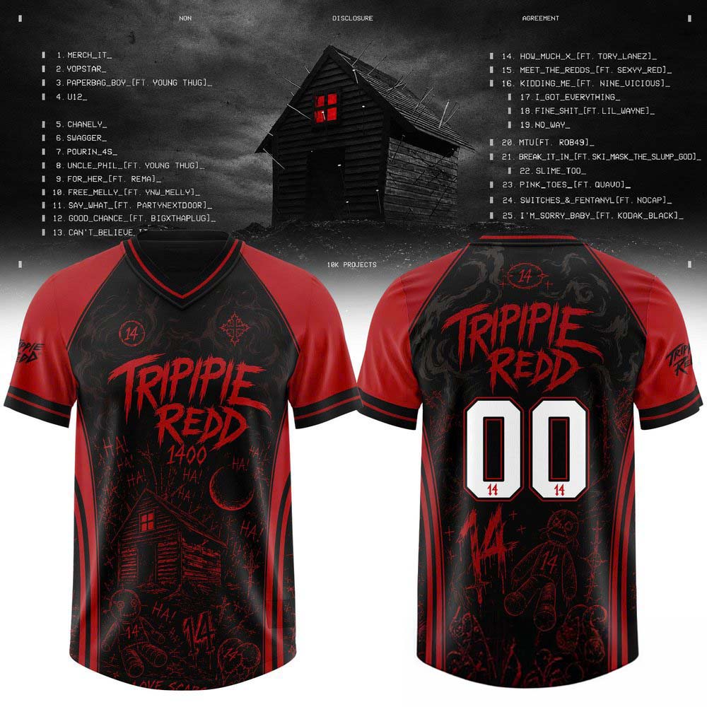 Trippie Redd Non Disclosure Agreement 00 Red Black Graphic Football Jersey Gift for Fans 2 - Unicasport Trippie Redd Non Disclosure Agreement 00 Red Black Graphic Football Jersey Gift for Fans