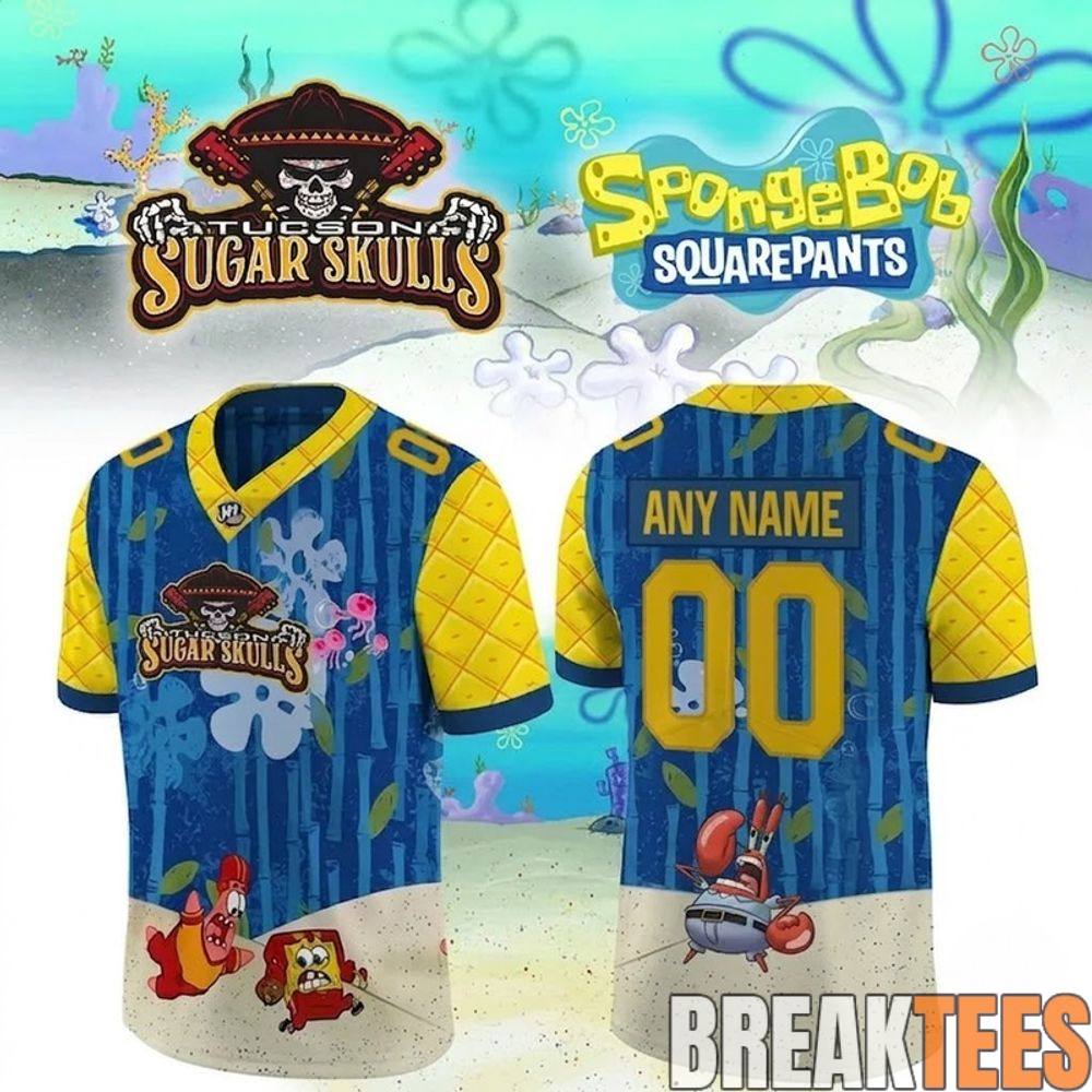 Limited Edition Tucson Sugar Skulls x SpongeBob SquarePants Football Jersey