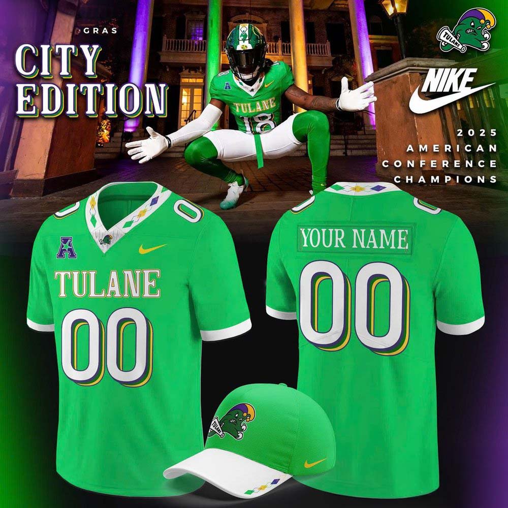 Tulane Green Wave Mardi Gras City Edition Custom Football Jersey 1 - Unicasport Tulane Green Wave Mardi Gras City Edition Custom Football Jersey