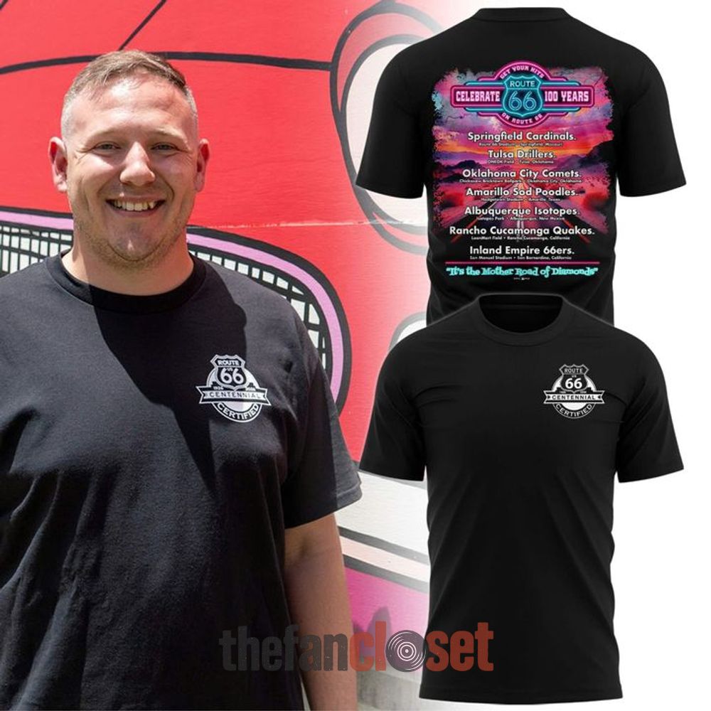 Black Tulsa Drillers Route 66 Centennial Graphic Shirt