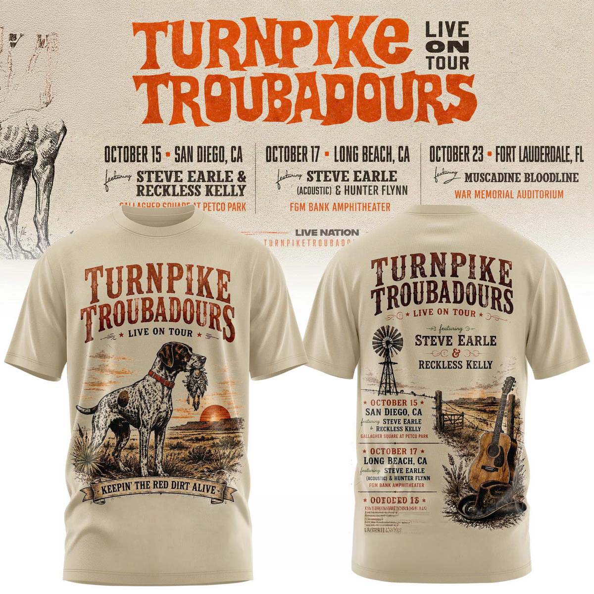 Turnpike Troubadours Live On Tour Concert T-Shirt Best Gift for Fans