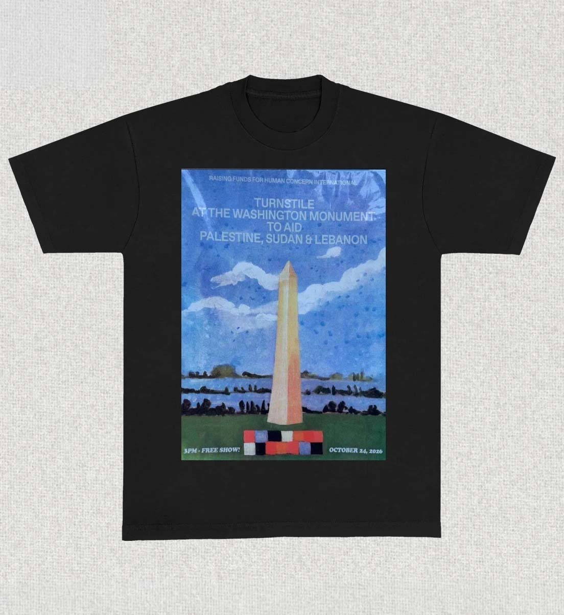 Turnstile At The Washington Monument 2026 To Aid Palestine Sudan And Lebenon TShirt