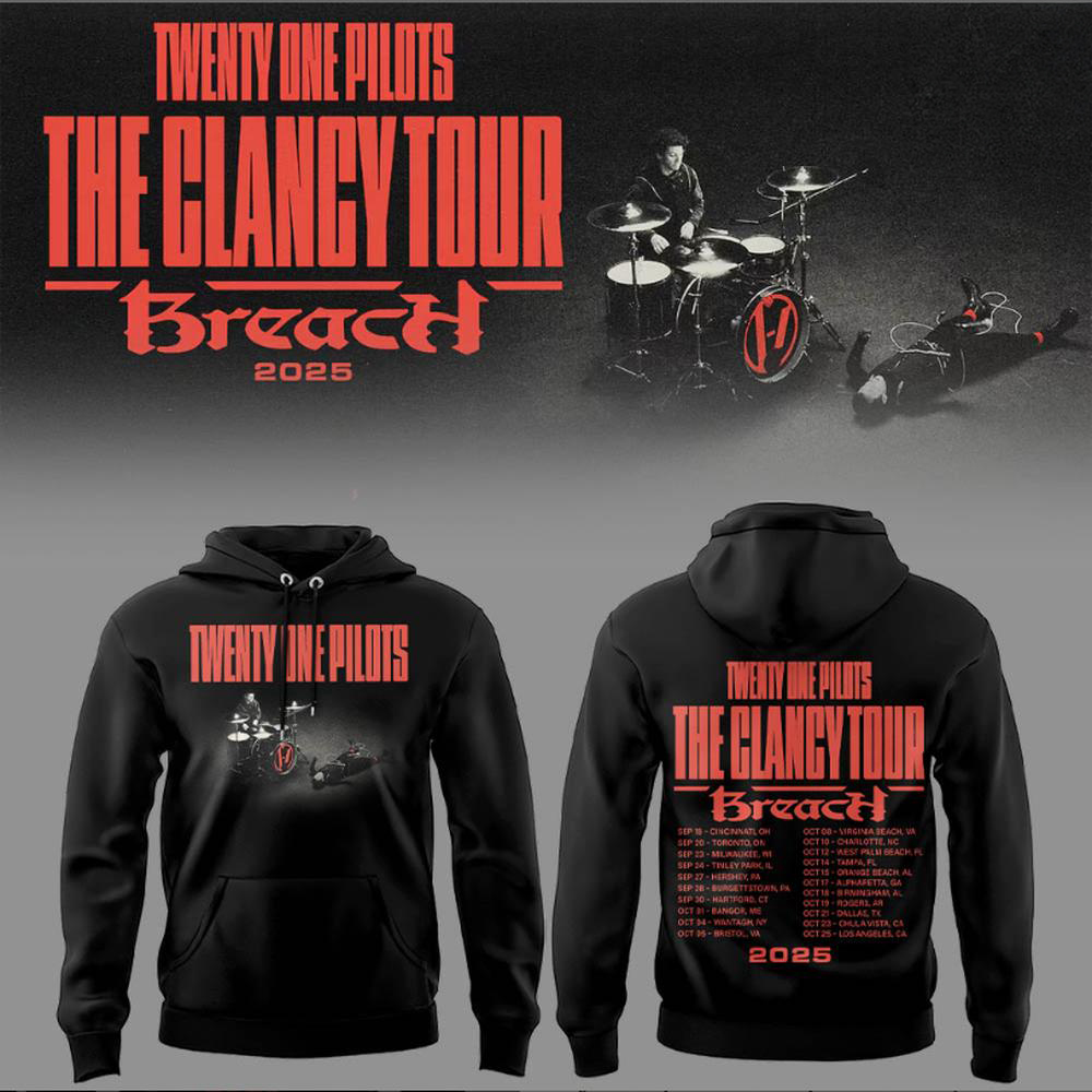 Twenty One Pilots Clancy Breach Black Concert Hoodie