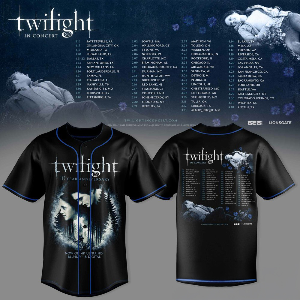 Twilight Saga Twilight In Concert Tour Blue Portrait Black Graphic Baseball Jersey 1 - Unicasport Twilight Saga Twilight In Concert Tour Blue Portrait Black Graphic Baseball Jersey