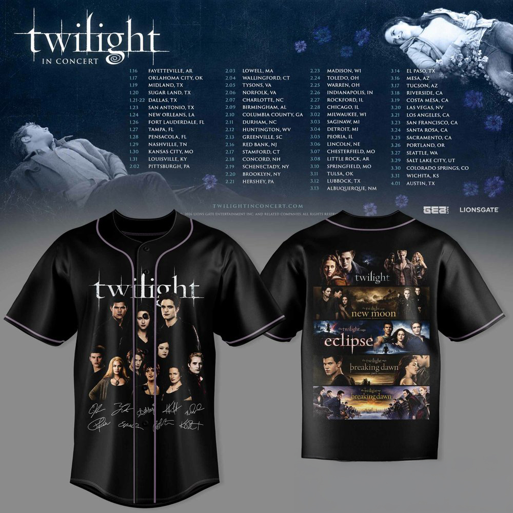 Twilight Saga Twilight In Concert Tour Eclipse Collage Black Graphic Baseball Jersey 1 - Unicasport Twilight Saga Twilight In Concert Tour Eclipse Collage Black Graphic Baseball Jersey
