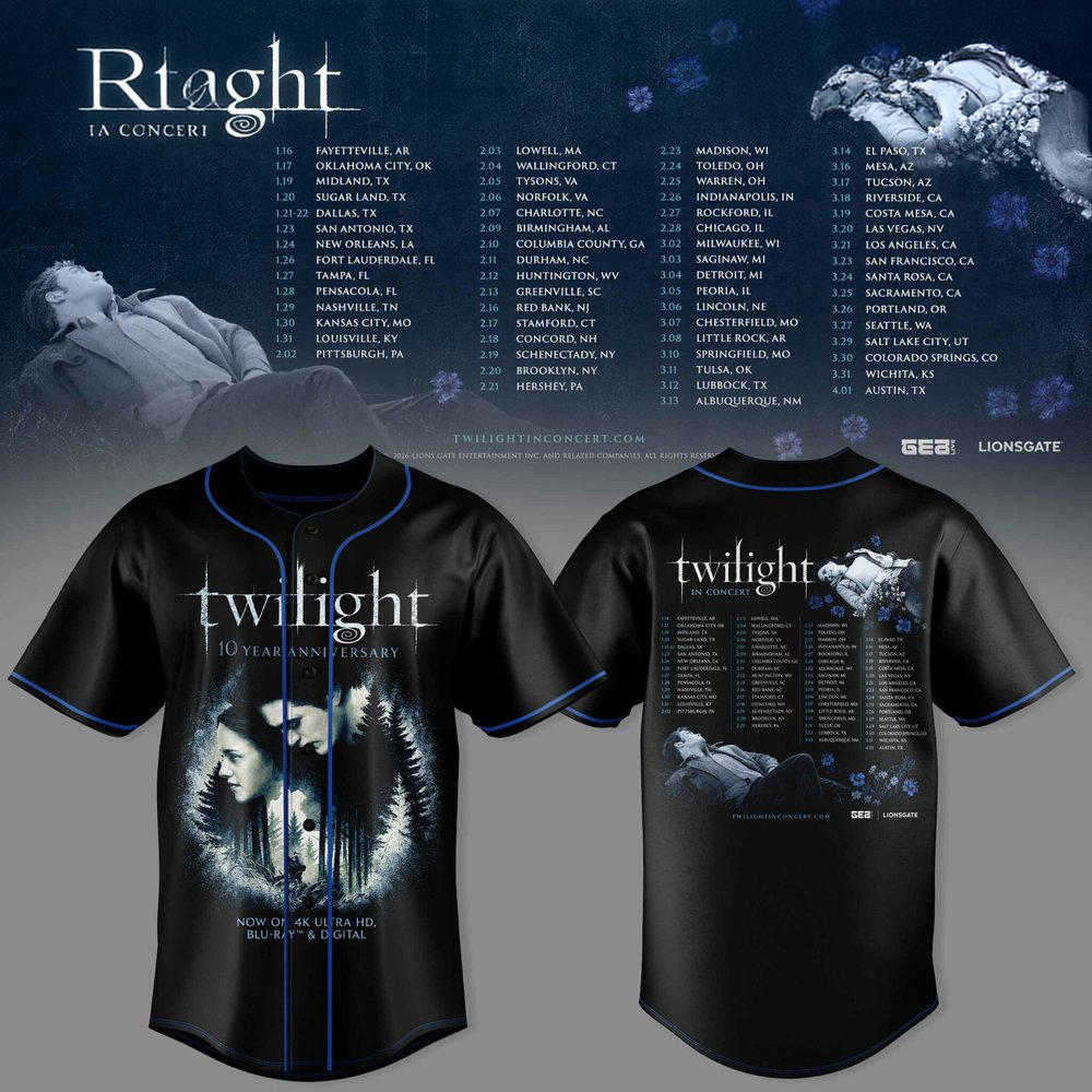Twilight Saga Twilight In Concert Unisex Tour Black Eclipse Scene Graphic Baseball Jersey 2 - Unicasport Twilight Saga Twilight In Concert Unisex Tour Black Eclipse Scene Graphic Baseball Jersey