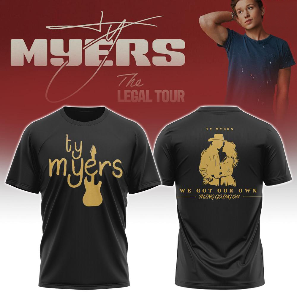 Ty Myers Black and Gold Country Fan T Shirt