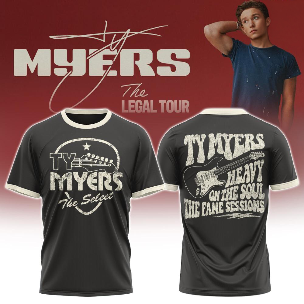 Ty Myers Black The Legal Tour 2026 T Shirt