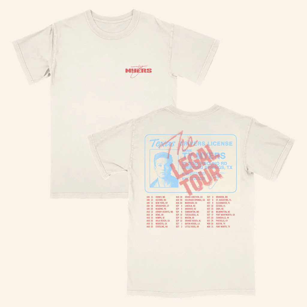 Ty Myers Merch 2026 License Legal TourTShirtTy Myers Tour Merch Gift For Music Lovers