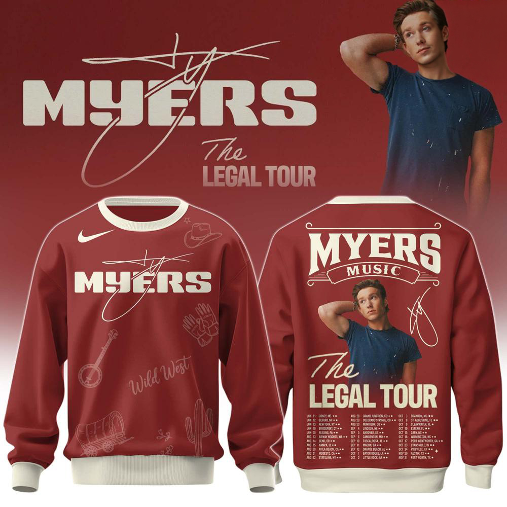 Ty Myers Red The Legal Tour 2026 Sweatshirt