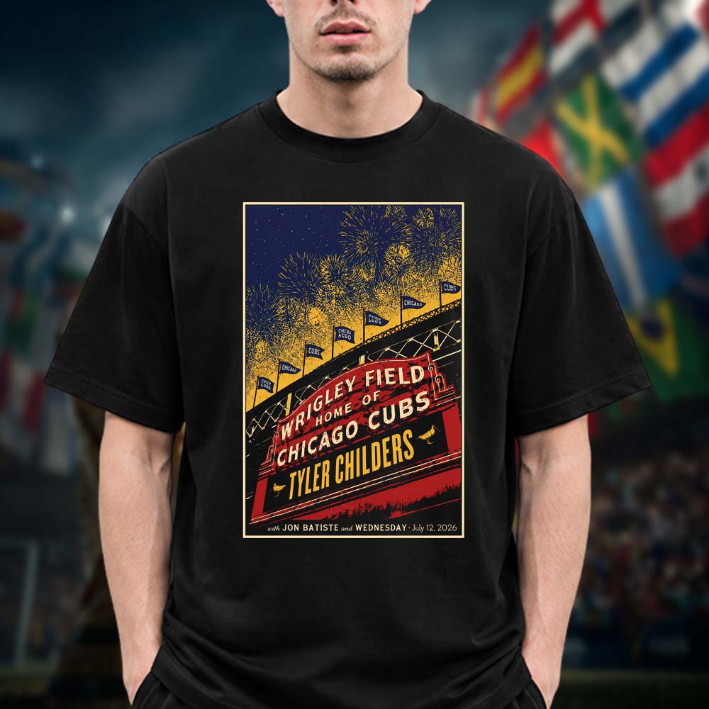 Tyler Childers Chicago IL Concert Poster from Wrigley Field In Chicago IL On July 12 2026 Unisex T Shirt