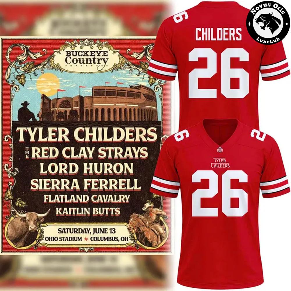 Tyler Childers x Ohio State Buckeyes – Buckeye Country Superfest 2026 Ohio Stadium Jersey 1 - Unicasport Tyler Childers x Ohio State Buckeyes – Buckeye Country Superfest 2026 Ohio Stadium Jersey