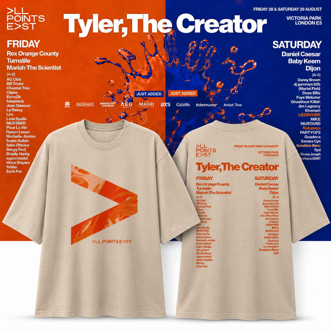 Tyler, The Creator Sand All Points East London Aug 28-29 2026 Merch Shirt 2 - merchtourboutique tyler the creator sand all points east london aug 28 29 2026 merch shirt nVooO - merchtourboutique