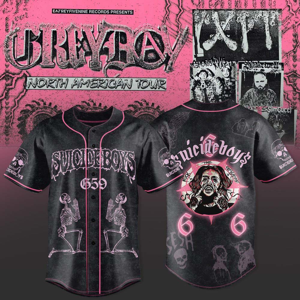 Suicideboys Grey Day Tour 2026 Baseball Jersey 1 - Unicasport Suicideboys Grey Day Tour 2026 Baseball Jersey