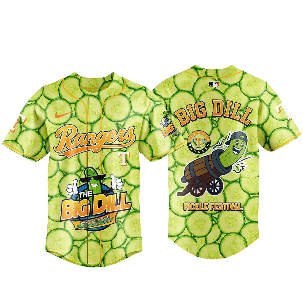 Texas Rangers Big Dill Pickle Festival 2026 Baseball Jersey Ballpark Collection 1 - Unicasport Texas Rangers Big Dill Pickle Festival 2026 Baseball Jersey Ballpark Collection