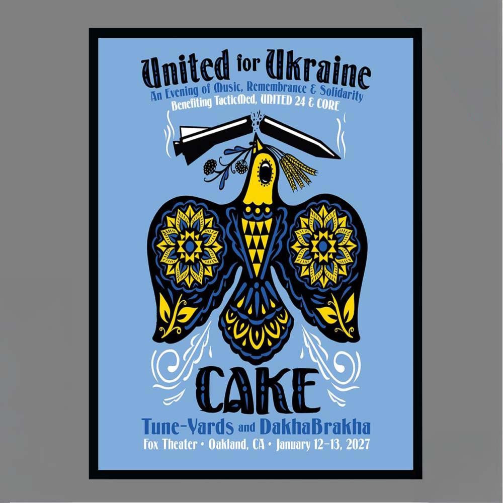 United for Ukraine Cake TuneYards and DakhaBrakha January 2027 Poster
